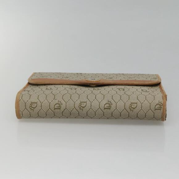 DIOR Honeycomb Canvas Chain Shoulder Bag Pvc Leather Beige - Picture 9 of 12